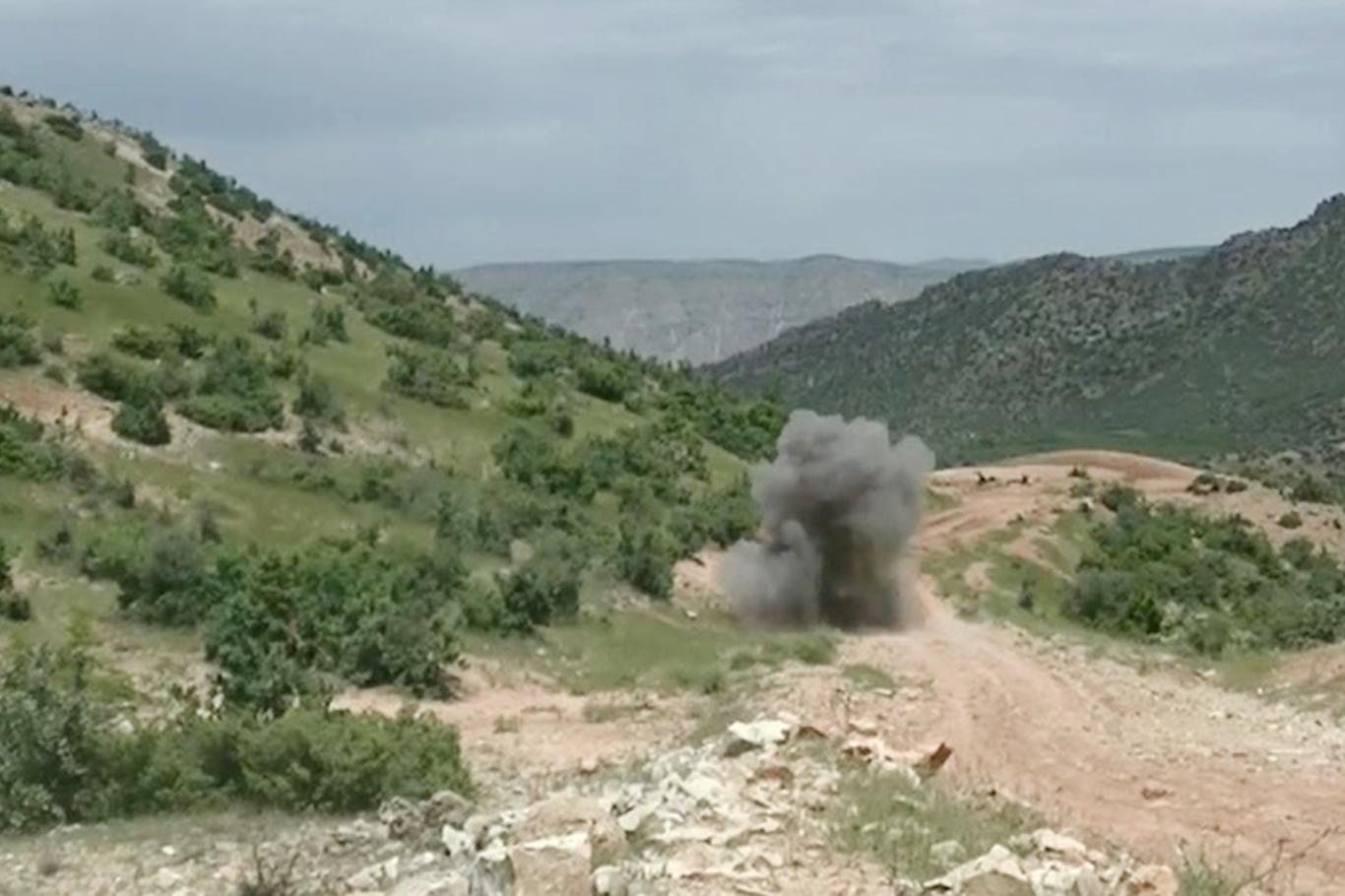 Yol kenarına tuzaklanan mayın imha edildi